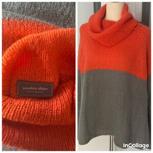 Wooden Ships by Paolo Bendita  Orange and Gray Colorblock Sweater